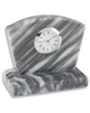 Bey-berk Genuine Marble Desk Clock In Grey
