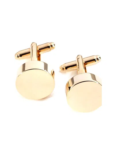 Bey-berk Gold Plated Round Cufflinks
