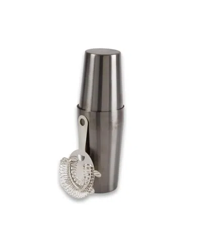 Bey-berk Gun Metal Cocktail Shaker In Silver