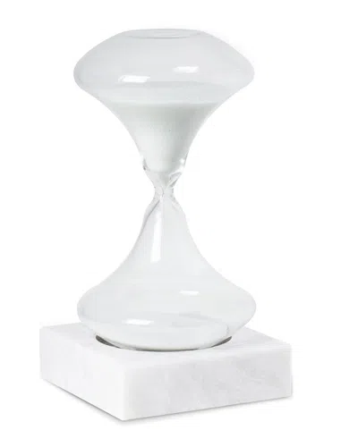 Bey-berk Hand Blown 45 Minute Sand Timer In White