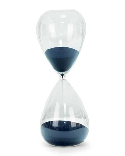 Bey-berk Hand-blown Crystal Sand Timer Hourglass (90 Minute) In Blue