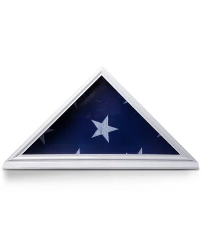 Bey-berk Hand Crafted 5' X 9.5' Burial Flag Display Case In Solid White Wood.