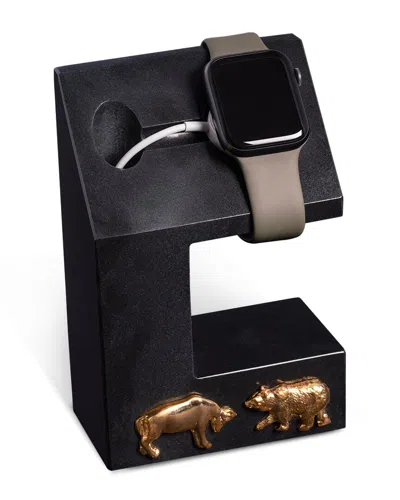 Bey-berk Hand Crafted Genuine Marble Iwatch Charging Stand. In Black