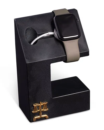 Bey-berk Hand Crafted Genuine Marble Iwatch Charging Stand. In Black