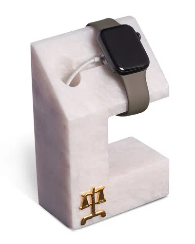 Bey-berk Hand Crafted Genuine Marble Iwatch Charging Stand. In White