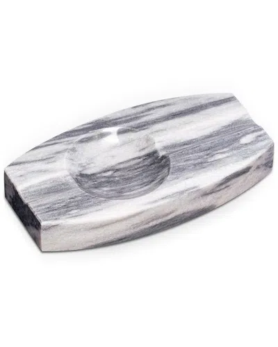 Bey-berk Marble Double-cigar Ashtray In Gray