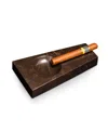 Bey-berk Marble Single-cigar Ashtray In Brown