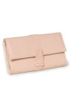 Bey-berk Hayley Faux Leather Jewelry Clutch In Blush Cream