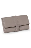Bey-berk Hayley Faux Leather Jewelry Clutch In Gray