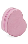 Bey-berk Heart Shaped Leather Jewelry Case In Pink