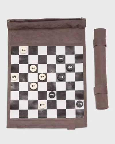 Bey-berk Jones Roll-up Chess Set In Grey