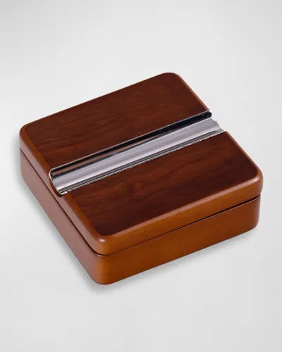 Bey-berk Rosewood Swivel Cigar Ashtray In Brown