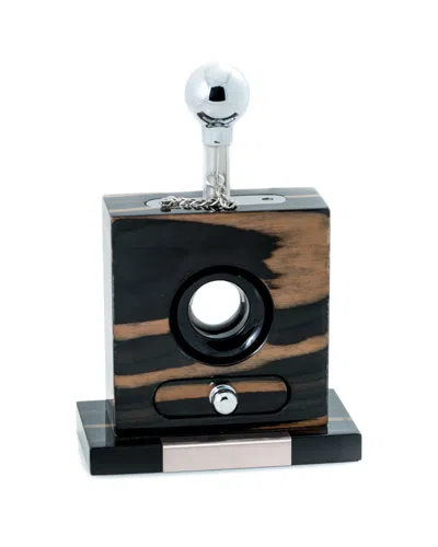 Bey-berk Lacquered Wood And Stainless Steel Table Top Guillotine Cigar Cutter