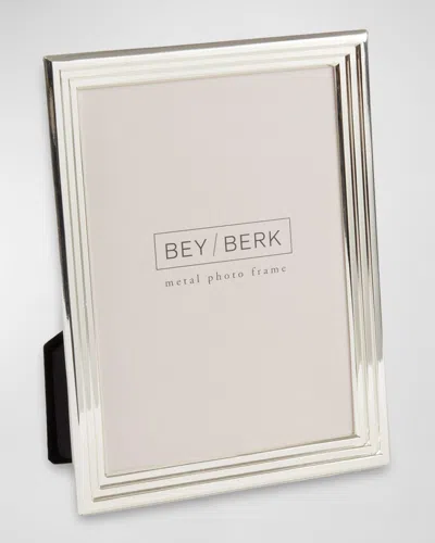 Bey-berk Lance Metal 4"x6" Picture Frame In Metallic