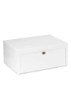 Bey-berk Large White Lacquer Jewelry Chest In White