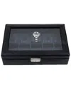 Bey-berk Leather 10-watch Case In Black