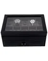 Bey-berk Leather 10-watch Case With Glass