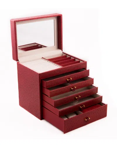 Bey-berk Kids' Leather Jewelry Box In Red