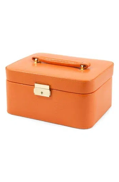 Bey-berk Leather Jewelry Box In Orange