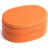 Bey-berk Leather Travel Jewelry Case In Orange