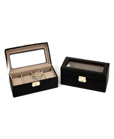 Bey-berk Leather Watch Box In Black