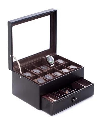 Bey-berk Leather Watch Case In Black