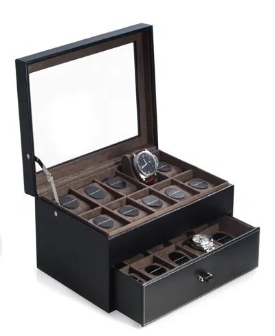 Bey-berk Leather Watch Case In Black
