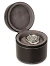 Bey-berk Leather Watch Case In Black