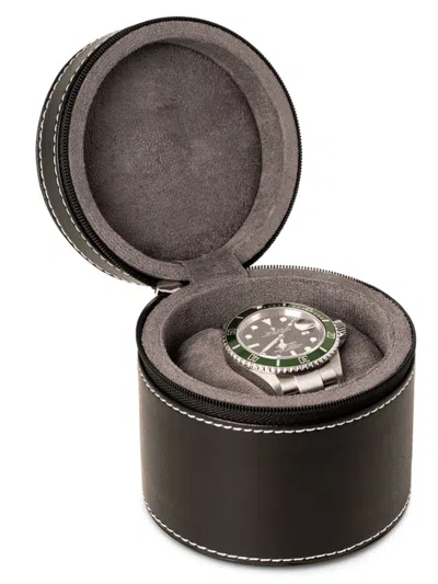 Bey-berk Leather Watch Case In Black