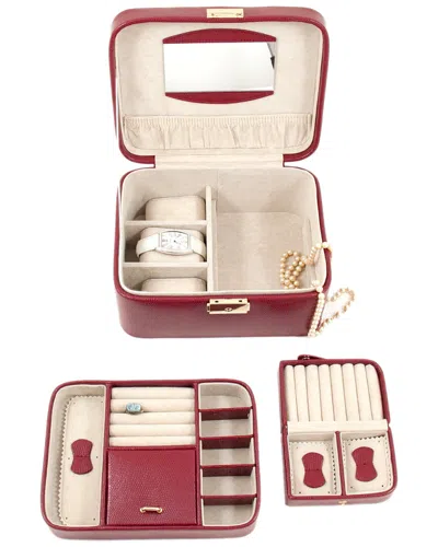 Bey-berk Lizard Leather Jewelry Box In Red