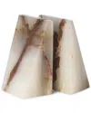 Bey-berk Men's Solid Marble Wedge Bookends