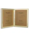 Bey-berk Mason Gold Plated Double 5x7 Frame In Gold
