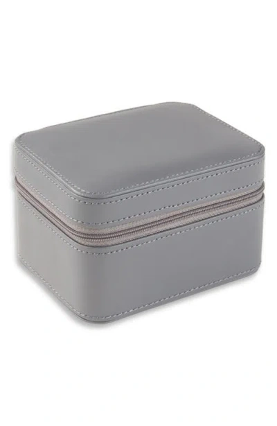 Bey-berk Matteo Leather Watch Case In Gray