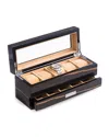 Bey-berk Men's 5-watch Lacquered Wood Storage Box In Brown