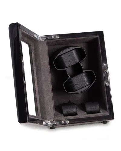 Bey-berk Men's High Lacquer Ash Wood Watch Winder Storage Case In Gray