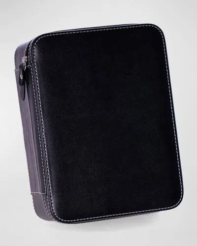 Bey-berk Men's Leather 4-watch Accessory Travel Case In Black