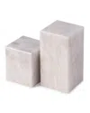 Bey-berk Men's Marble Cube Design Bookends In White