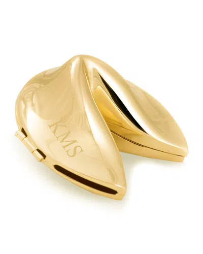 Bey-berk Men's Personalized Metal Fortune Cookie In Gold