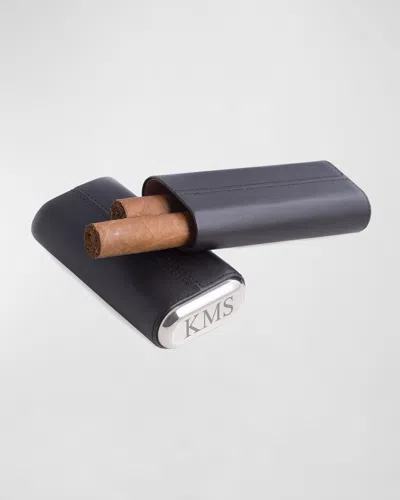 Bey-berk Men's Personalized Travel Cigar Case In Black