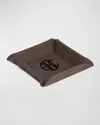 Bey-berk Men's Personalized Vegan Leather Valet Tray In Brown