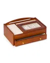 Bey-berk Men's Personalized Wooden Charge Station Valet In Brown