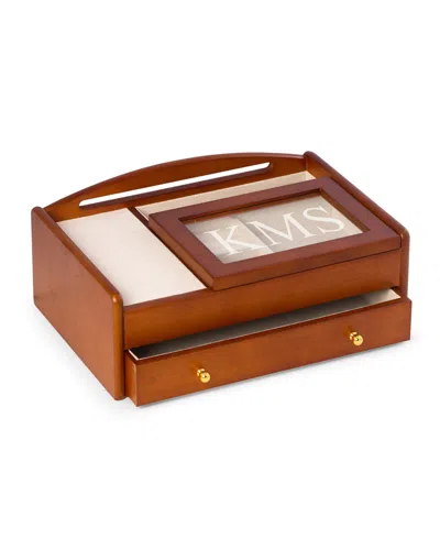 Bey-berk Men's Personalized Wooden Charge Station Valet In Burled Wood