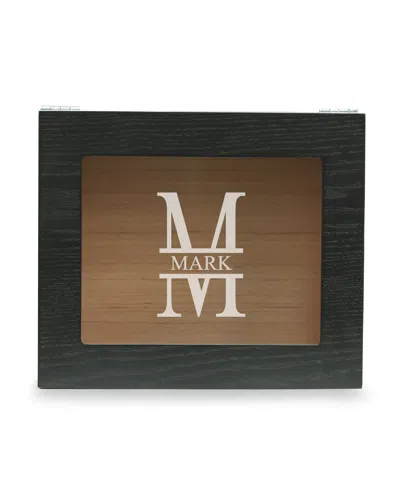 Bey-berk Men's Personalized Wooden Cigar Humidor In Black