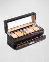 Bey-berk Men's Personalized Wooden Watch %26 Accessory Storage Case In Ebony