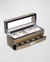 Bey-berk Men's Personalized Wooden Watch %26 Accessory Storage Case In Silver Walnut