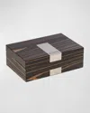 Bey-berk Men's Personalized Wooden Watch Accessory Storage Case In Ebony