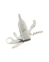 Bey-berk Monogrammed Bottle Shaped Stainless Steel Corkscrew In Silver