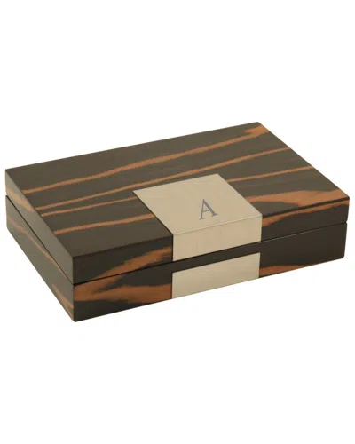 Bey-berk Monogrammed Lacquered Valet Box In Brown