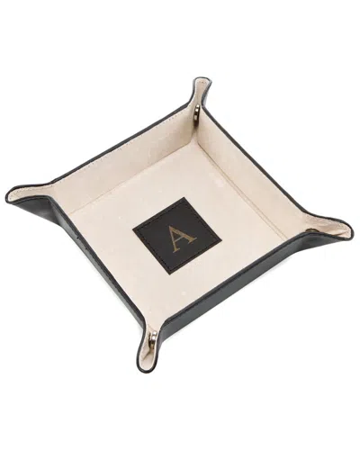 Bey-berk Monogrammed Leather Valet, (a-z) In Black