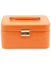 Bey-berk Monogrammed Lizard Leather Jewelry Box In Orange